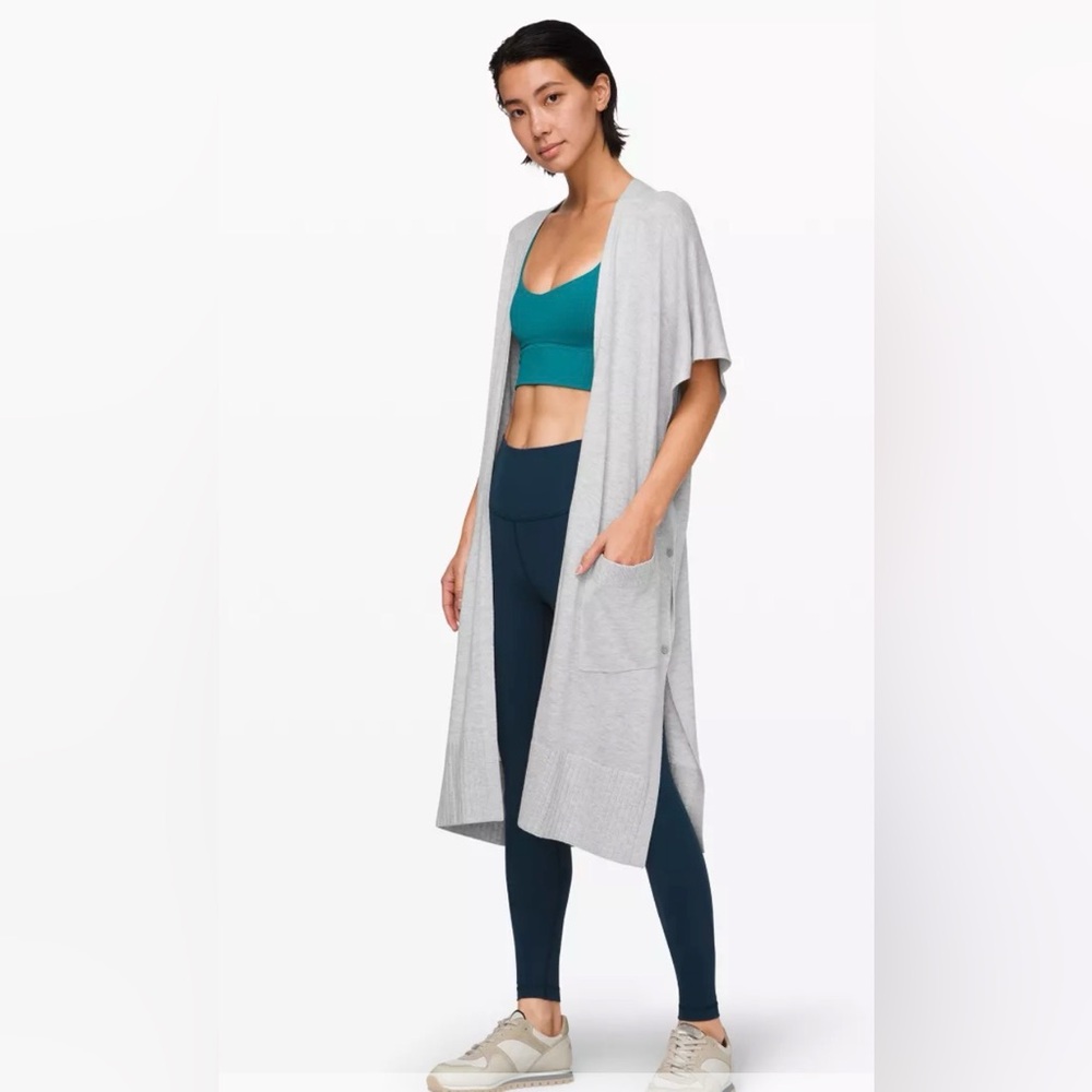 Lululemon Athletica Light Gray Long Cardigan